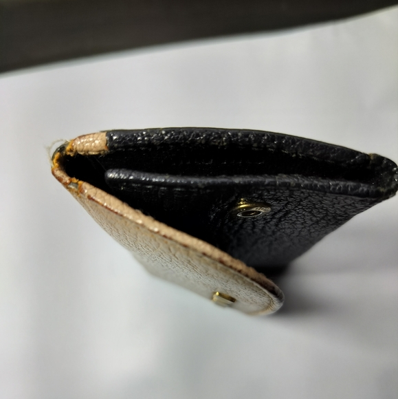 Miu Miu Madras Bicolore Key Holder Small Wallet Card Holder Black Cream Vintage - Picture 10 of 13